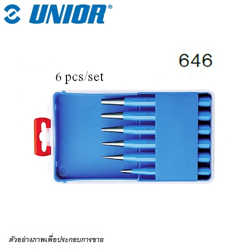 SKI - สกี จำหน่ายสินค้าหลากหลาย และคุณภาพดี | UNIOR 646 เหล็กส่ง-เหล็กมาร์ค 6 ตัวชุด กล่องพลาสติก